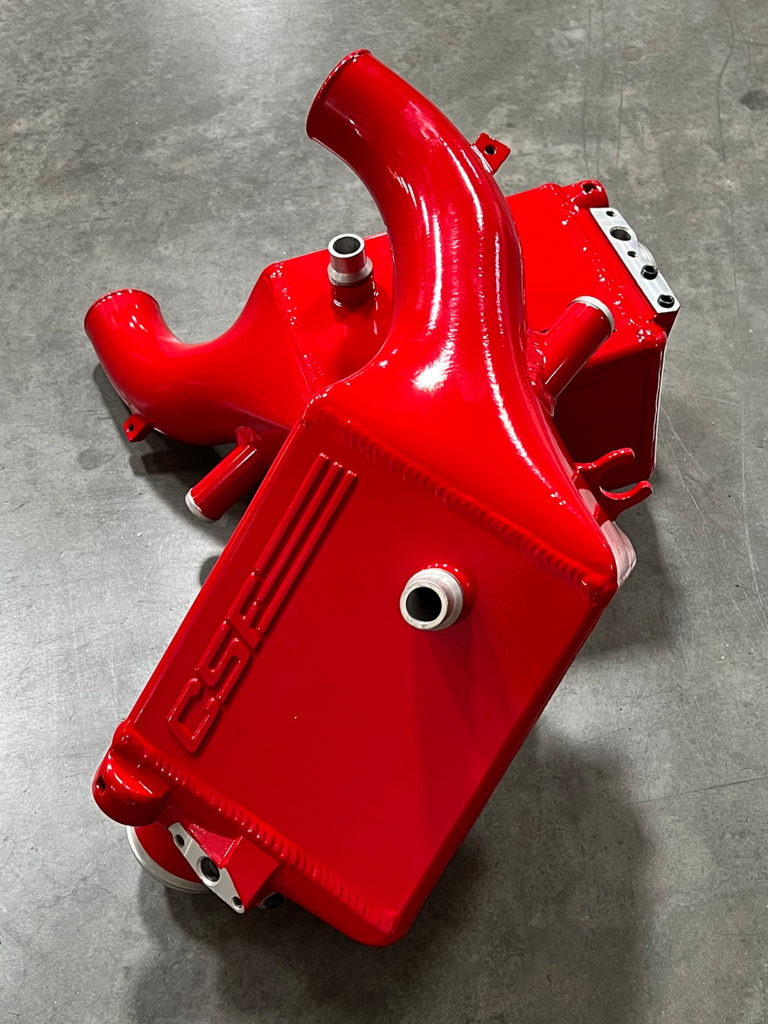 F90 M5 & F92 M8 High-Performance Charge Coolers in custom Bengal Red Gloss