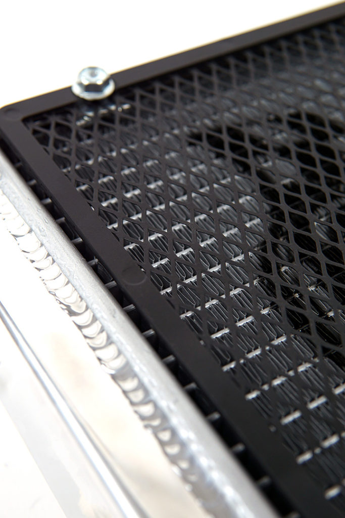 Mercedes Benz E63 / CLS63 / SL63 / CLA45 / GLA45 Turbo AMG Cooling Auxiliary Radiators M157 Rock Guard Close Up - 8198