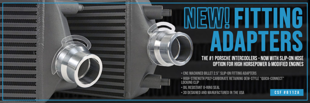 CSF Banner - New Fitting Adapters for Porsche Intercoolers